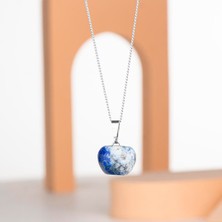 Lapis Lazuli Elma Temalı Doğal Taş Kolye