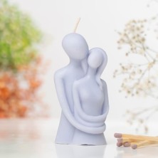 Sarılan Çift Temalı Vegan Soya Mum