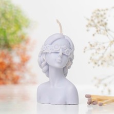 Gözü Çiçekli Kadın Temalı Vegan Soya Mumu