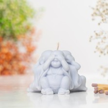 Üç Maymun Buddha Temalı Vegan Soya Mumu