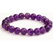 Ametist Doğal Taş Bileklik (8 Mm) – Mor Tonlu Şıklık