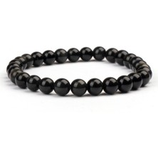 Obsidyen Doğal Taş Bileklik (6 Mm) – Plüton Gücü