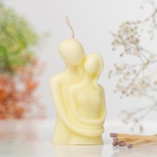 Sarılan Çift Temalı Vegan Soya Mum