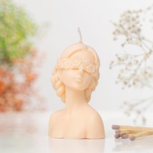 Gözü Çiçekli Kadın Temalı Vegan Soya Mumu