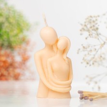 Sarılan Çift Temalı Vegan Soya Mum