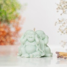 Üç Maymun Buddha Temalı Vegan Soya Mumu
