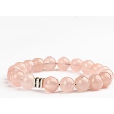 Pembe Kuvars Doğal Taş Bileklik (10 Mm) – Koşulsuz Işık