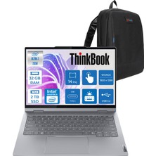 Lenovo Thinkbook 14 2-In-1 G5 Iau Intel Core Ultra 7 255U 32GB Ddr5 2tb SSD Freedos Dokunmatik 14 Inç Wuxga (1920 x 1200) IPS 300NITS 21SQ002TTXF18 + Slim Pen ve Zetta Çanta
