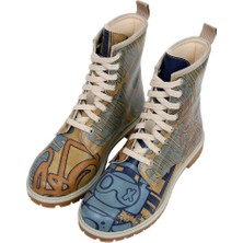 Kadın Vegan Deri Sarı Uzun Bot - Robo Shibuya Tasarım