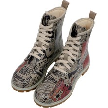Kadın Vegan Deri Beyaz Uzun Bot - Star Girl Tasarım