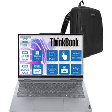 Lenovo Thinkbook 14 2-In-1 G5 Iau Intel Core Ultra 7 255U 24GB Ddr5 512GB SSD Windows 11 Home Dokunmatik 14 Inç Wuxga (1920 x 1200) IPS 300NITS 21SQ002TTXH09 + Slim Pen ve Zetta Çanta