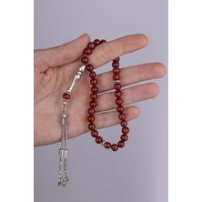 Gümüş Pazarımkırmızı Akik Doğal Taş Tesbih