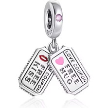 Bedava Öpücük ve Sarılma Kuponu Sallantılı Charm