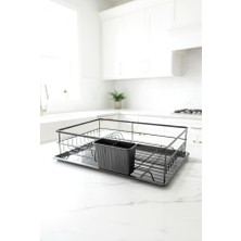 Cremma Tek Katlı Metal Bulaşıklık Siyah