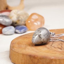 Labradorit Doğal Taş Oval Kolye