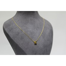 14 Ayar Altın K Harfi Kolye Zinciriyle Beraber