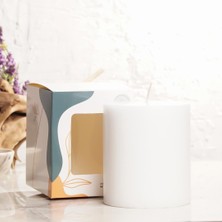 10X10 cm Mitr Beyaz Silindir Mum