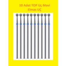 10 Adet Elmas Kuru Manikür Ucu, Freze Top, Mavi, Güçlü ve Dayanıklı Set