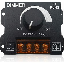 Dimmer Dc 12V-24V 30A LED Işık Bandı Regülatörü LED Şeritler Için Işık Kontrolü Siyah Karartma Cihaz