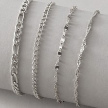 Kombin Kadın Gümüş Kaplama Bileklik Şavin