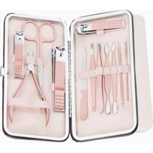 12 Parça Suni Deri Kutulu Manikür ve Pedikür Seti, El, Ayak ve Yüz Bakımı Için