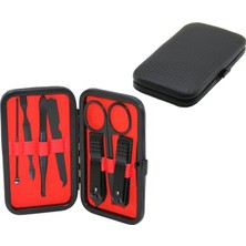 7 Parça Siyah Manikür ve Pedikür Seti, Çanta ile Taşınabilirlik