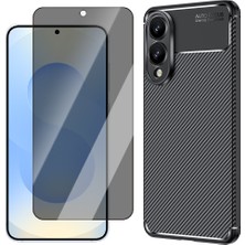 Vendas Samsung Galaxy S25 Edge Kılıf Zore Negro Silikon Kapak + Privacy Hayalet Ekran Koruyucu