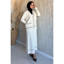 Kadın Triko Etek Hırka Tesettür Ikili Takım (S,m,l,xl Uyumludur) P-00018558