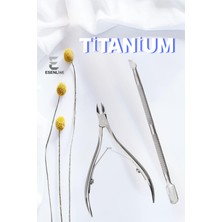 Titanyum Çelik Manikür Seti, Kaşık, Tırnak Pensi, Dayanıklı ve Şık Tasarım