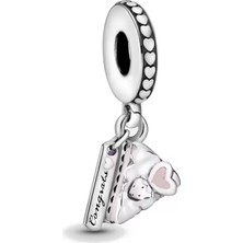 Üçgen Pasta Dilimi Sallantılı Gümüş Charm