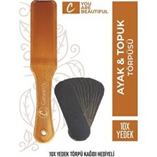 Carvien's Ayak Törpüsü Ergonomik Tasarım ile 10 Adet Yedek Törpü Kağıdı Ahşap Renk
