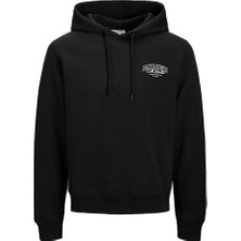 Jack & Jones Jack&Jones Makoto Erkek Siyah Kapüşonlu Sweatshirt