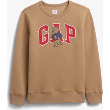 Gap V-Fa Logo Crew Çocuk Krem SWEATSHIRT.003