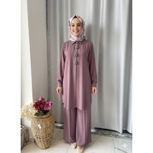 Şık Düğme Detaylı Pantolonlu Takım