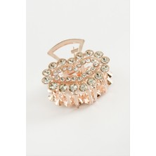 Kalp Taşlı Metal Mandal Toka 4,5 cm