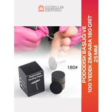 25MM Pedikür Zımpara - 180 Grit, 100 Adet, Temiz ve Pürüzsüz Cilt Için Uygun