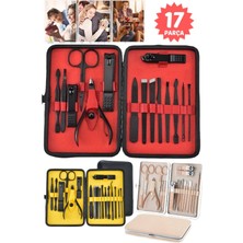 17 Parça Paslanmaz Çelik Manikür ve Pedikür Seti, Kılıflı, Sağlam ve Şık