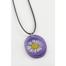 Papatya Oval Epoksi Kolye