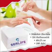 Tek Kullanımlık Manikür Havlusu 40X25, 100 Adet, Dökme, Pratik ve Hijyenik Kullanım