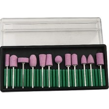 Saplı 12 Parça Tırnak Bakım Seti, Manikür ve Pedikür Uçları, Döner Makinesi Uygun