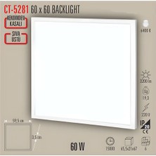 Cata CT-5281 Beyaz Işık Orjinal 60X60 Panel Armatür, Backlıght Sıva Üstü 60 Wat 3200LM
