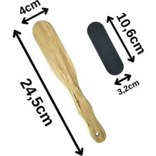 Ahşap Topuk ve Pedikür Spatulası, 5 Yedek Törpü ile Birlikte, Bakım Seti