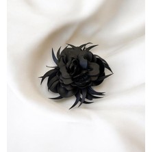 Lazer Kesim Detaylı Suni Deri Çiçek Broş