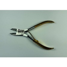 Çelik Tırnak Pensi 12 Cm, Kalın Desenli, Yarım Sarı, Ergonomik ve Rahat Kullanım
