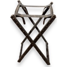 Large Deri Kaplama Ahşap Stand