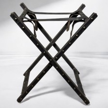 Middle Deri Kaplama Ahşap Stand