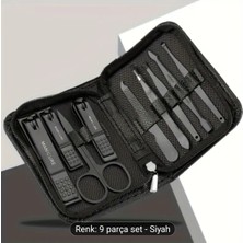 Paslanmaz Çelik Tırnak ve Ayak Bakım Seti, Taşınabilir Güzellik Seti, 9 Parça