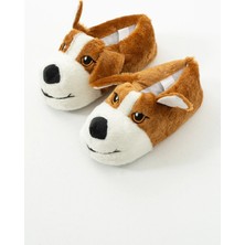 Unisex Köpek Figürlü Peluş Panduf Ev Pandufu Ev Botu Ev Ayakkabısı Ayağı Sıcak Tutar