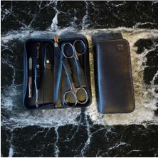 Şık Siyah Deri Kılıf Içinde 5 Parça Manikür Seti