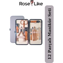 12 Parça Paslanmaz Çelik Manikür ve Pedikür Seti, Şık ve Pratik Çantalı Tasarım